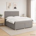 vidaXL Posteľ boxspring s matracom Sivohnedá 140 x 200 cm Látka
