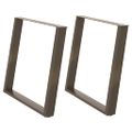 vidaXL Nohy k jedálenskému stolu v tvare U, 2 ks, prírodná oceľ, 100 x (72-73) cm, oceľ