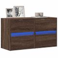 vidaXL TV nástenné skrinky s LED svetlami 2 ks hnedý dub 41x31x45 cm