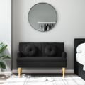 vidaXL Lavička s vankúšmi čierna 113x64,5x75,5 cm látka