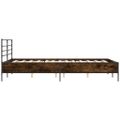 vidaXL Posteľný rám hnedý dub 135x190 cm kompozitné drevo a kov