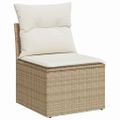 vidaXL Súprava záhradných pohoviek 9 ks Béžová a biela polyratan