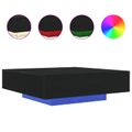 vidaXL Stolík pod TV s LED pásikmi Čierny dub 100 x 100 x 31 cm