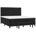 vidaXL Posteľný rám boxspring s matracom čierny 160x200 cm zamat