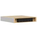 vidaXL Plávajúce nástenné police 2 ks dub a biele 23x23,5x3,8 cm MDF