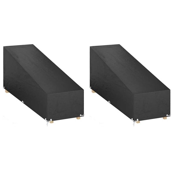 vidaXL Kryty na lehátko 2 ks 12 očiek 200x65x35/60 cm polyetylén