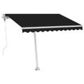 vidaXL Automatická markíza, LED a senzor vetra 300x250 cm, antracitová