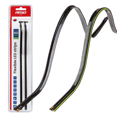 LED pásy COB do auta - bočné zelená 2x30 cm 12 V AMiO-04577