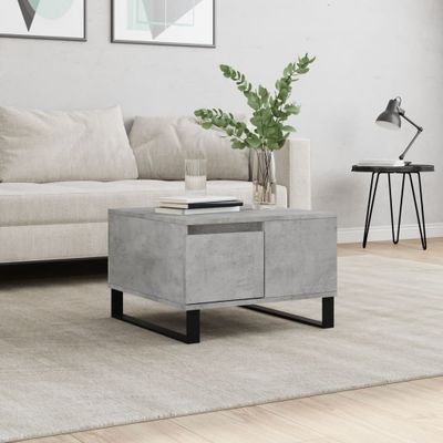vidaXL Konferenčný stolík betónový sivý 55x55x36,5 cm spracované drevo