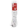 Prodlužovací kabel EMOS P0415R / 5 m / 4 zásuvky / biely / PVC / 1,5 mm2