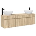 vidaXL Set kabinetov do kúpeľne 3 ks Dub sonoma 49 x 44,5 x 66,5 cm
