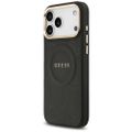 Obal Guess pre iPhone 17 Pro Max HC MAGSAFE PU W/ PEONY HOT STAMP čierny