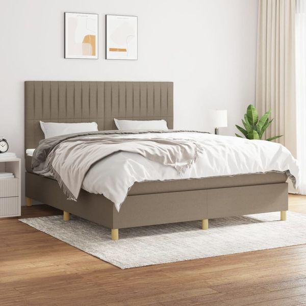 vidaXL Posteľný rám boxspring s matracom sivohned 160x200 cm látka