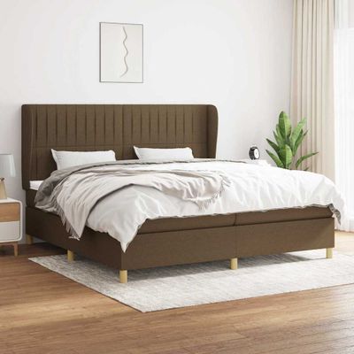 vidaXL Boxspring posteľ s matracom tmavohnedá 200x200 cm látka