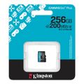 Kingston memory card 256GB microSDXC Canvas Go Plus Gen4 200R A2 U3 Single Pack w/o ADP