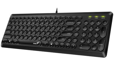 GENIUS Slimstar Q200/ Drátová/ USB/ černá/ retro design/ CZ+SK layout Klávesnice, drátová, USB, CZ+SK layout, černá