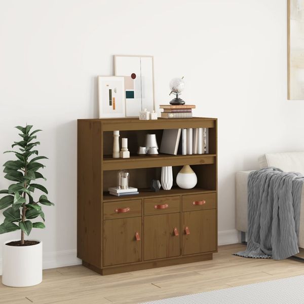 vidaXL Vysoká skrinka medovohnedá 100x40x108,5 cm masívna borovica