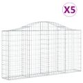 vidaXL Oblúkové gabiónové koše 5 ks 200x30x100/120cm pozinkov. železo