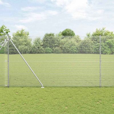 vidaXL Vonkajší zváraný drôtený plot so špicami 50 x 1,5 m Strieborná