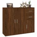 vidaXL Komoda hnedý dub 91x29,5x75 cm spracované drevo