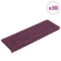vidaXL Schodové rohože 30 ks 65x21x4 cm tmavo fialové s obdĺžnikovým okrajom