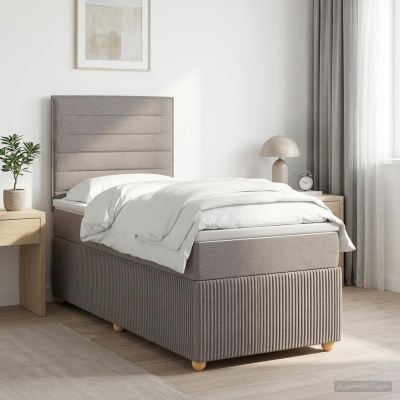 vidaXL Posteľ boxspring s matracom Sivohnedá 90 x 190 cm Látka