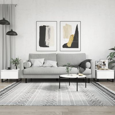 vidaXL Konferenčné stolíky 2 ks lesklé biele 50x46x35 cm cm kom. drevo