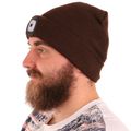 Čiapka s čelovkou 180lm, nabíjacia, USB, univerzálna veľkosť, bavlna/PE, hnedá SIXTOL