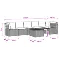 vidaXL Záhradná pohovka pre 6 osôb s vankúšmi v ratanovom vzhľade PP