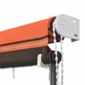 vidaXL Zaťahovacia markíza s LED 350x150 cm oranžová a hnedá