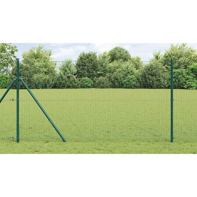 vidaXL Pevný kovaný drôtový plot 10 x 1 m PVC potiahnutá oceľ Zelená