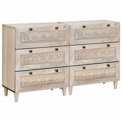 vidaXL Servírovacia skriňa 2 pcs Biela 120 x 33,5 x 75 cm