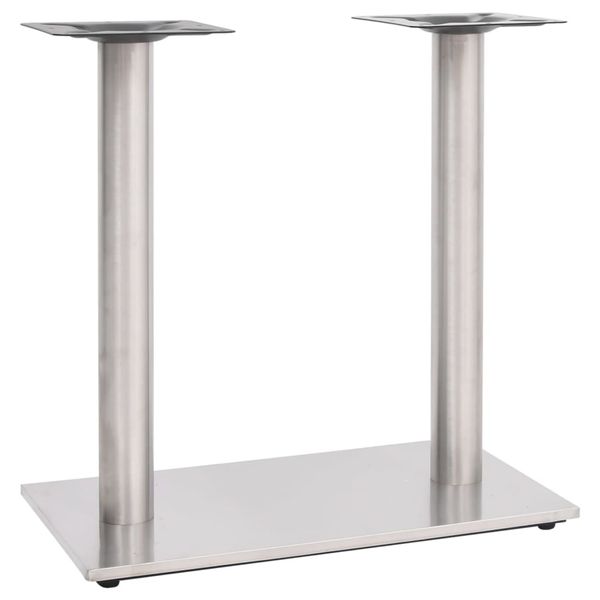 vidaXL Noha pre bistro stôl strieborná 70x40x72 cm nehrdzavejúca oceľ