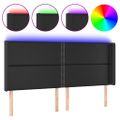 vidaXL Čelo postele s LED čierne 183x16x118/128 cm umelá koža