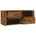 vidaXL TV skrinka dymový dub 100x35x40 cm spracované drevo