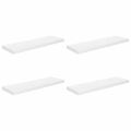 vidaXL Plávajúce nástenné police 4 ks, lesklé biele 80x23,5x3,8cm, MDF