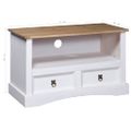 vidaXL TV skrinka biela 91x43x56 cm mexická borovica Corona Range