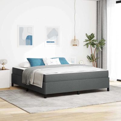vidaXL Posteľ s pružinovým rámom Tmavo šedá 180 x 200 cm látka