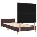 vidaXL Rám postele s čelnou doskou Tmavo hnedá 100 x 200 cm látka