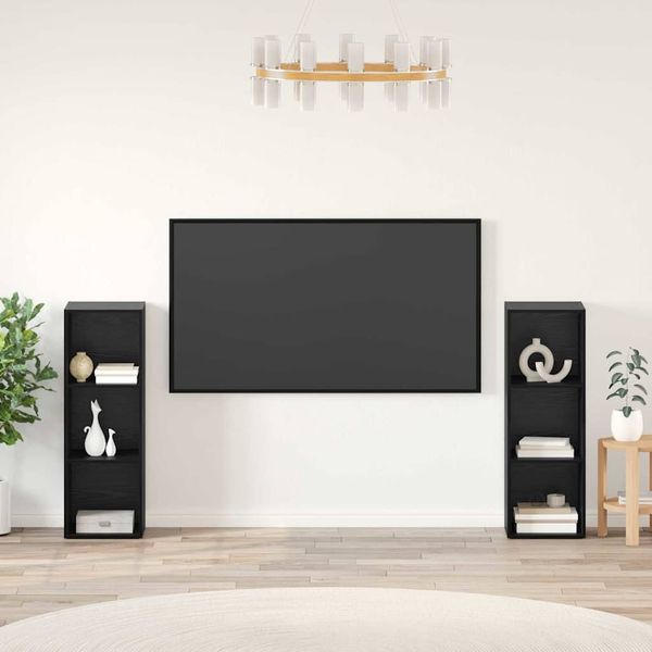 vidaXL Zostava TV skriniek Nástenný 2 pcs Čierny dub 107 x 35 x 37 cm