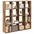vidaXL Knižnica staré drevo 137,5x29x137,5 cm kompozitné drevo
