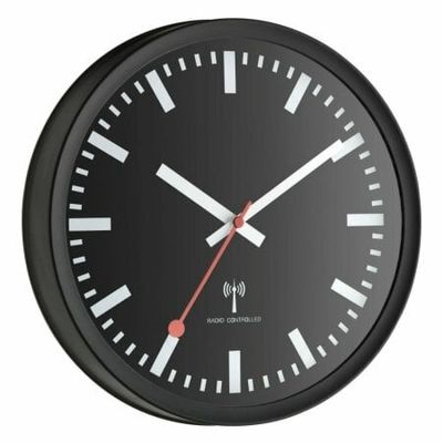 60.3513 TFA Rádiom riadené analógové nástenné hodiny, čierne