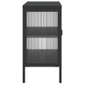 vidaXL Komoda čierna 105x35x70 cm sklo a oceľ