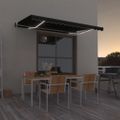 vidaXL Automatická markíza, LED a senzor vetra 450x350 cm, antracitová