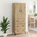 vidaXL Highboard Remeselný dub 69,5 x 34 x 180 cm Kompozitné drevo
