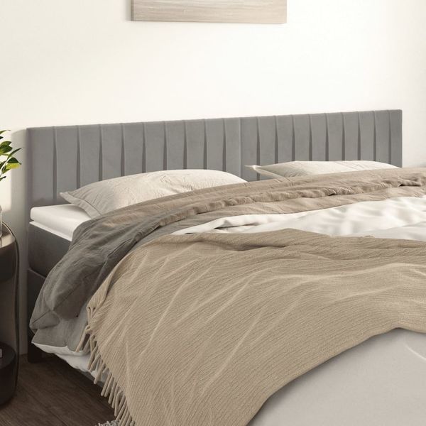 vidaXL Čelá postele 2 ks bledosivé 90x5x78/88 cm zamat