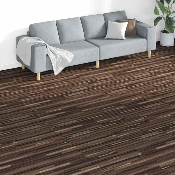 vidaXL Nesamolepiace podlahové dosky, PVC 5,26 m² 2 mm, hnedé pruhy