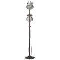 vidaXL Stojanová lampa s 2 tienidlami strieborná E27 liatina železa
