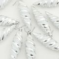 vidaXL Vianočná špirálová guľa 40 ks Strieborná 3 x 11 cm Plast