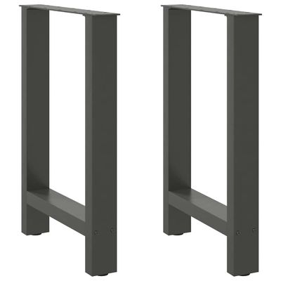 vidaXL Nohy k jedálenskému stolu, antracitové, 2 ks, 60 x (72-73) cm, oceľové